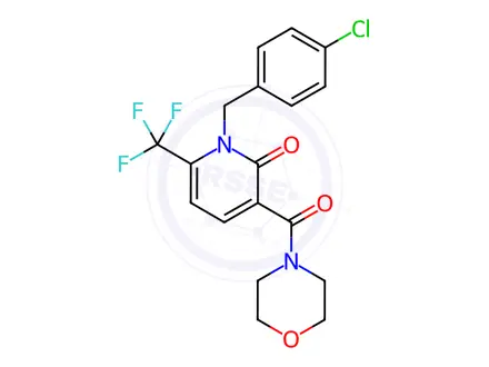 Chemical structure of 1-(4-chlorobenzyl)-3-(morpholinocarbonyl)-6-(trifluoromethyl)-2(1H)-pyridinone