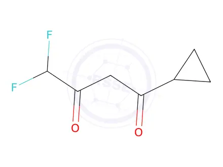 Chemical structure of 1-cyclopropyl-4,4-difluorobutane-1,3-dione