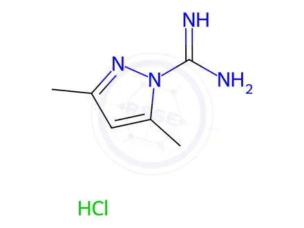 Chemical structure of 3,5-DIMETHYL-1H-PYRAZOLE-1-CARBOXAMIDIN&