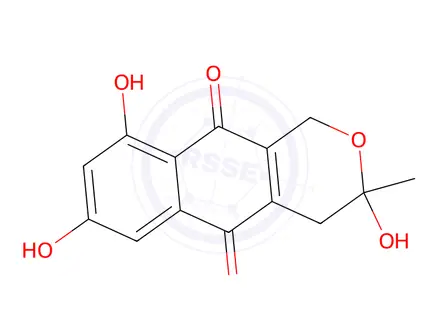 Chemical structure of 6-O-demethyl-5-deoxyfusarubin