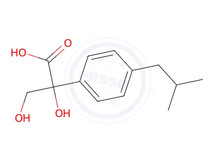 Chemical structure of Dihydroxy Ibuprofen
