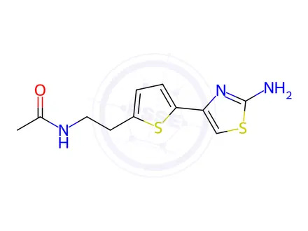 Chemical structure of n-(2-(5-(2-Aminothiazol-4-yl)thiophen-2-yl)ethyl)acetamide