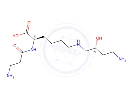 Chemical structure of alpha-(beta-alanyl)hypusine