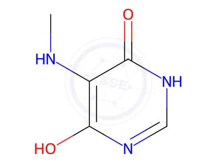 Chemical structure of 4,6-Pyrimidinediol, 5-(methylamino)-(6CI,7CI,8CI)