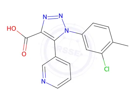 Chemical structure of 1-(3-chloro-4-methylphenyl)-5-pyridin-3-yl-1H-1,2,3-triazole-4-carboxylic acid