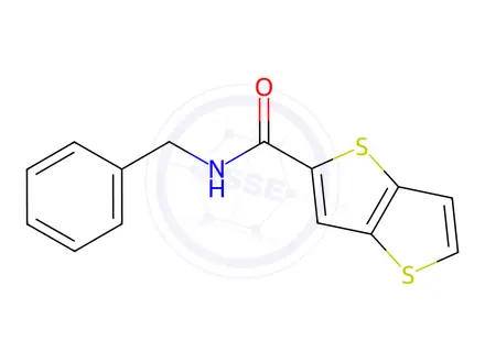 Chemical structure of N-benzylthieno[3,2-b]thiophene-2-carboxamide