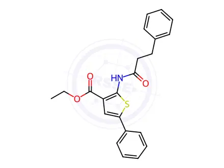 Chemical structure of Ethyl 5-phenyl-2-(3-phenylpropanamido)thiophene-3-carboxylate