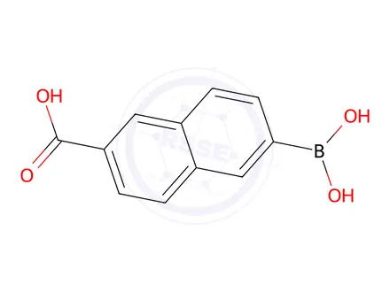 Chemical structure of 6-Carboxy-2-naphthaleneboronic acid