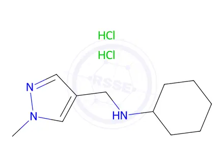 Chemical structure of N-[(1-Methyl-1H-pyrazol-4-yl)methyl]cyclohexanamine dihydrochloride