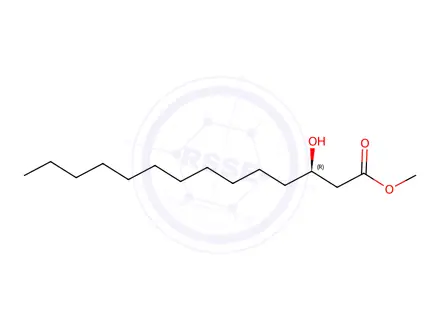 Chemical structure of R-(3)-Hydroxymyristic acid, methyl ester