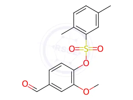 Chemical structure of 4-Formyl-2-methoxyphenyl 2,5-dimethylbenzene-1-sulfonate