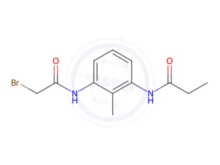 Chemical structure of N-{3-[(2-Bromoacetyl)amino]-2-methylphenyl}propanamide