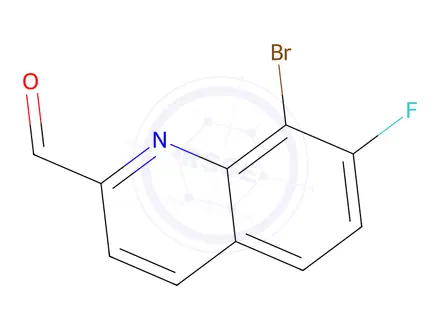 Chemical structure of 8-Bromo-7-fluoroquinoline-2-carbaldehyde