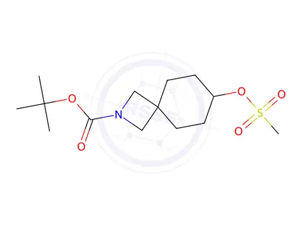 Chemical structure of tert-Butyl 7-((methylsulfonyl)oxy)-2-azaspiro[3.5]nonane-2-carboxylate