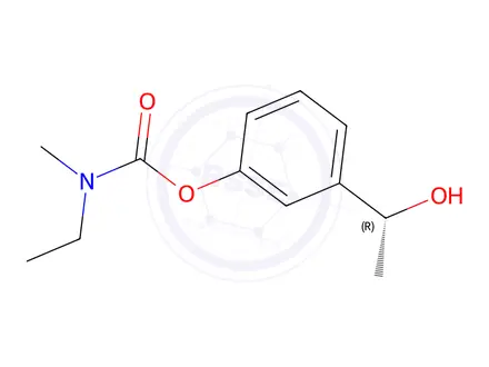 Chemical structure of (R)-3-(1-Hydroxyethyl)phenyl ethyl(methyl)carbamate
