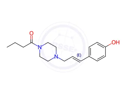 Chemical structure of 1-Butyryl-4-[3-(4-hydroxy-phenyl)-allyl]-piperazine