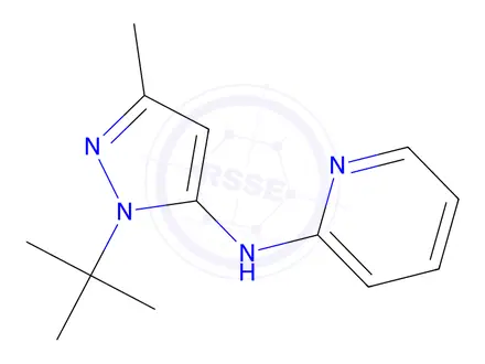 Chemical structure of N-(1-(tert-Butyl)-3-methyl-1H-pyrazol-5-yl)pyridin-2-amine