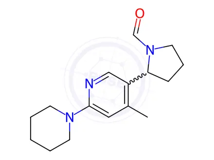 Chemical structure of 2-(4-Methyl-6-(piperidin-1-yl)pyridin-3-yl)pyrrolidine-1-carbaldehyde