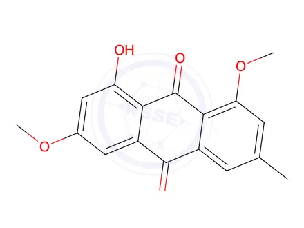 Chemical structure of 1-Hydroxy-3,8-dimethoxy-6-methylanthraquinone