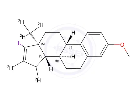 Chemical structure of 17-Iodo-3-O-methyl Estratetraenol-d5