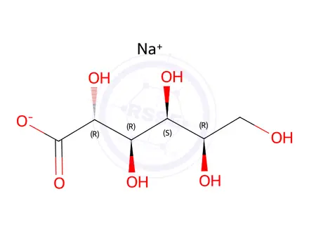 Chemical structure of D-gulonic acid, sodium salt