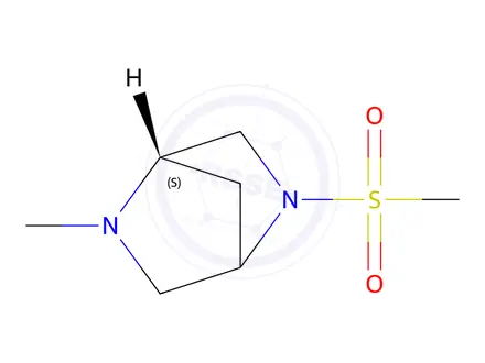 Chemical structure of 2,5-Diazabicyclo[2.2.1]heptane,2-methyl-5-(methylsulfonyl)-,(1S)-(9CI)