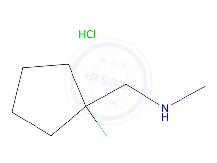 Chemical structure of (1-fluorocyclopentyl)methyl](methyl)amine hydrochloride