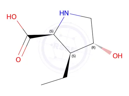 Chemical structure of (2S,3S,4R)-3-ethyl-4-hydroxypyrrolidine-2-carboxylic acid