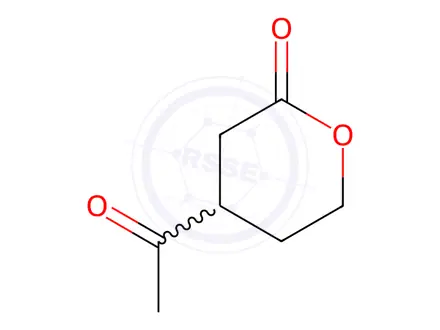 Chemical structure of 4-acetyltetrahydro-2H-pyran-2-one