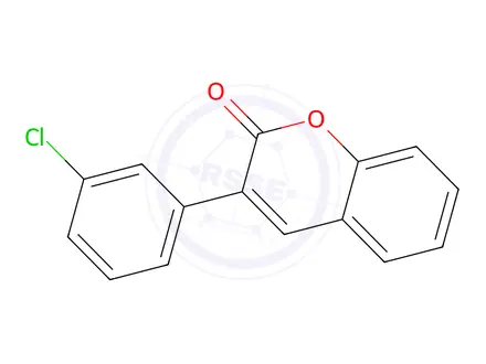 Chemical structure of 3-(3’-Chlorophenyl)coumarin