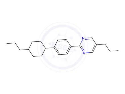 Chemical structure of 5-Propyl-2-(4-(trans-4-propylcyclohexyl)phenyl)pyrimidine