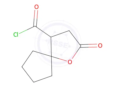 Chemical structure of 1-Oxaspiro[4.4]nonane-4-carbonyl chloride, 2-oxo-(9CI)