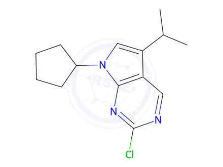 Chemical structure of 2-Chloro-7-cyclopentyl-5-isopropyl-7H-pyrrolo[2,3-d]pyrimidine