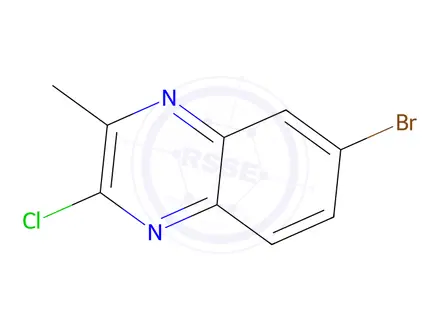 Chemical structure of 6-Bromo-2-chloro-3-methylquinoxaline