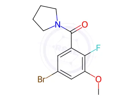 Chemical structure of (5-Bromo-2-fluoro-3-methoxyphenyl)(pyrrolidin-1-yl)methanone