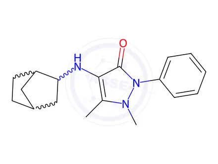 Chemical structure of Antipyrine, 4-(2-norbornylamino)-