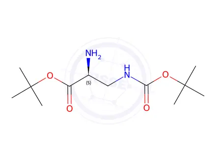 Chemical structure of (S)-Tert-Butyl 2-amino-3-((tert-butoxycarbonyl)amino)propanoate