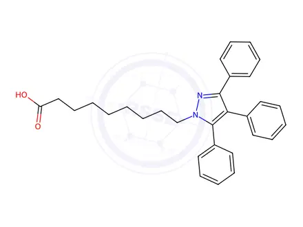Chemical structure of 3,4,5-triphenyl-1H-pyrazole-1-nonanoic acid