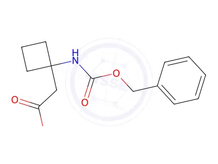 Chemical structure of Cyclobutaneacetic acid, 1-[[(phenylmethoxy)carbonyl]amino]-