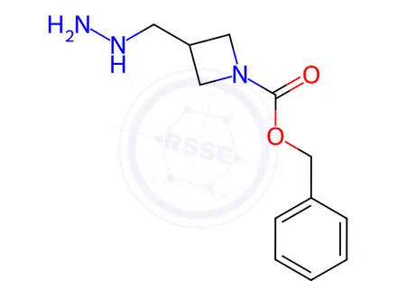 Chemical structure of Benzyl 3-(hydrazinylmethyl)azetidine-1-carboxylate dihydrochloride