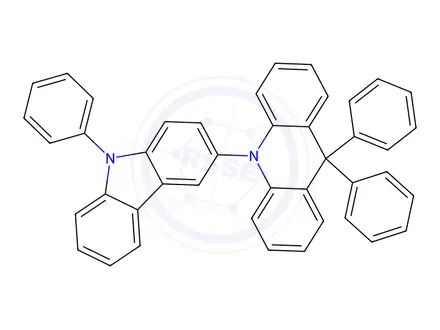 Chemical structure of 9,9-diphenyl-10-(9-phenyl-9H-carbazol-3-yl)-9,10-dihydroacridine