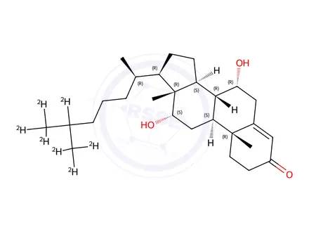 Chemical structure of 7alpha,12alpha-Dihydroxycholest-4-en-3-one-d7
