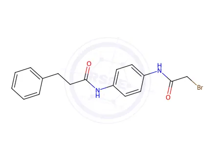 Chemical structure of N-{4-[(2-Bromoacetyl)amino]phenyl}-3-phenylpropanamide