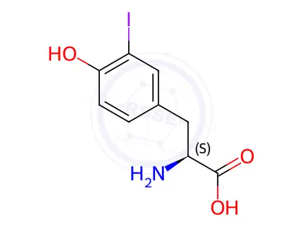 Chemical structure of 3-Iodo-L-tyrosine