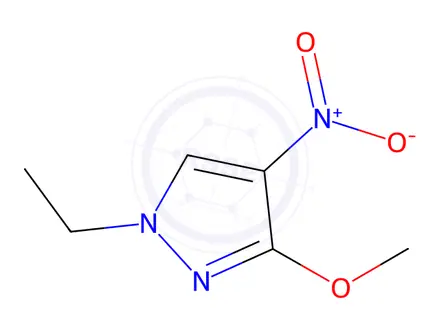 Chemical structure of 1-ethyl-3-methoxy-4-nitro-1H-pyrazole