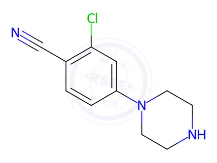Chemical structure of Benzonitrile, 2-chloro-4-(1-piperazinyl)-