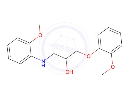 Chemical structure of 1-(2-methoxyphenoxy)-3-(2-methoxyphenylamino)propan-2-ol