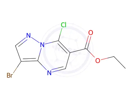 Chemical structure of ethyl 3-broMo-7-chloropyrazolo[1,5-a]pyriMidine-6-carboxylate