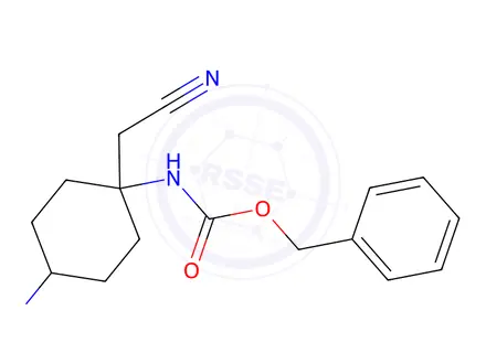 Chemical structure of Benzyl (4-amino-1-(cyanomethyl)cyclohexyl)carbamate