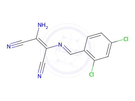Chemical structure of (2Z)-2-Amino-3-[(E)-[(2,4-dichlorophenyl)methylidene]amino]but-2-enedinitrile